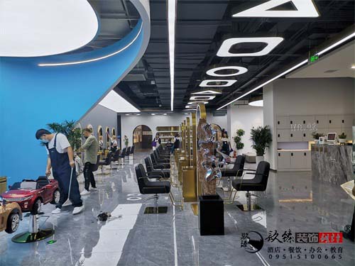 銀川理發(fā)店裝修設(shè)計(jì)實(shí)景圖|镹臻設(shè)計(jì)